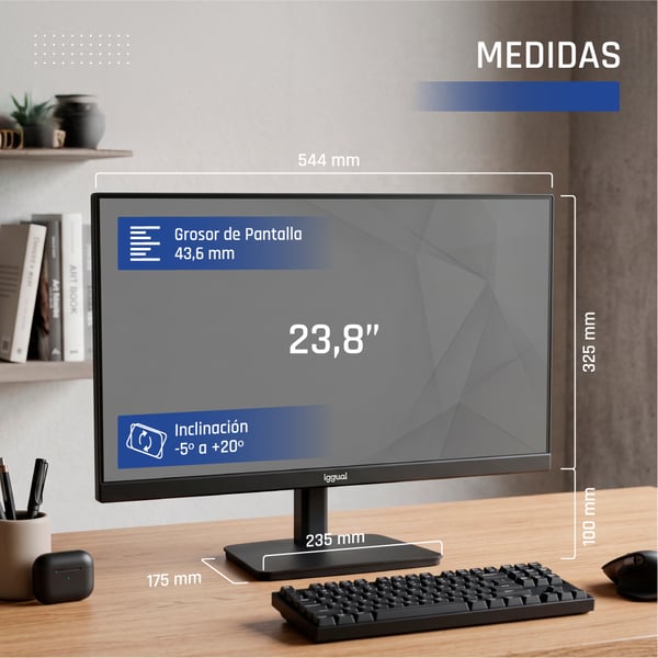 iggual ML24SPC platta pc-skärmar 60,5 cm (23.8") 1920 x 1080 pixlar Full HD LED Svart