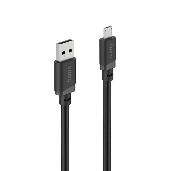 Hama 00201804 USB-kaapeli USB 2.0 2 m USB A Micro-USB B 0,48 Gbit/s Musta