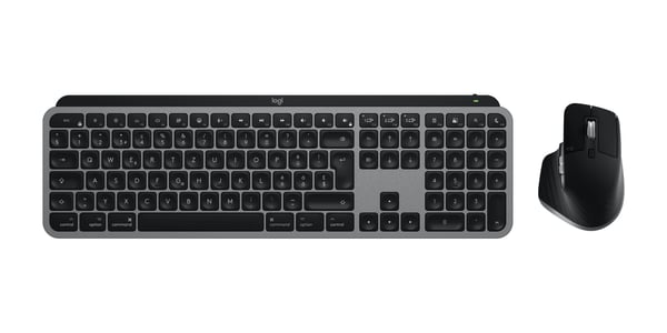 Logitech MX Keys S Combo for Mac tangentbord Mus inkluderad Hem / Kontor Trådlös RF + Bluetooth QWERTZ schweizisk Aluminium, Svart Logitech MX Keys S Combo for Mac tangentbord Mus inkluderad Hem / Kontor Trådlös RF + Bluetooth QWERTZ schweizisk Aluminium, Svart