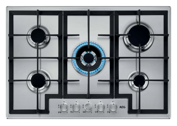AEG HGB75400SM Rustfrit stål Indbygget 75 cm Gaskomfur 5 zone(s)