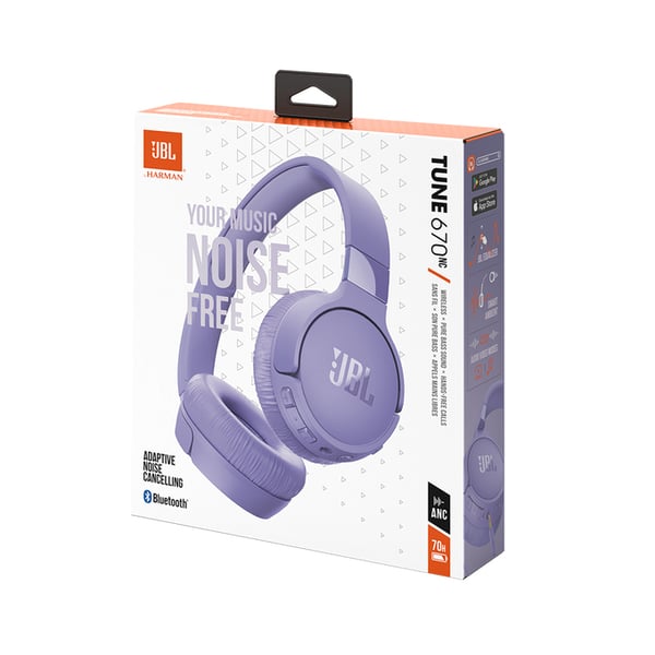 JBL Tune 670NC Headset Kabel & Trådlös Huvudband Samtal/musik USB Type-C Bluetooth Lila