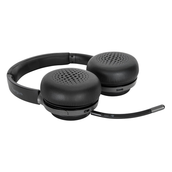 Targus AEH104GL kuulokkeet ja kuulokemikrofoni Langallinen & langaton Pääpanta Puhelut/Musiikki USB Type-C Bluetooth Musta