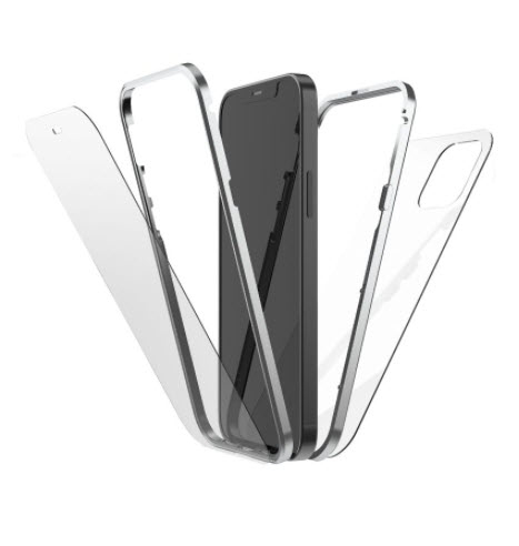 Hama 360° Glass mobiltelefon etui 15,5 cm (6.1") Cover Sølv, Transparent