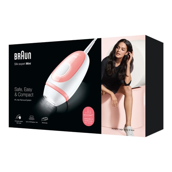 Braun Silk-expert Pro Silk-expert Mini Intenst pulserende lys (IPL) Lyserød, Hvid