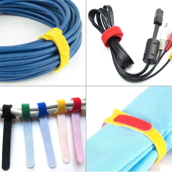 Techly 109528 kabelsamler Kabelbinder beslag Velcro Flerfarvet 10 stk