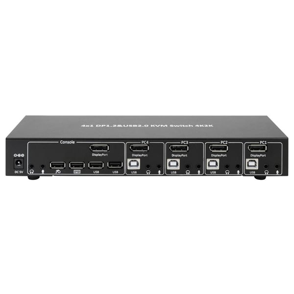 Techly IDATA DP-KVM4 KVM-switchar Rackmontering Svart
