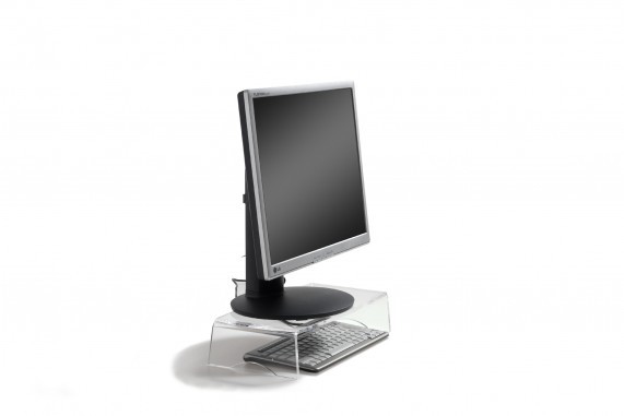 BakkerElkhuizen Q-riser 90 76,2 cm (30") Skrivebord Transparent