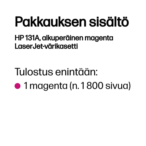 HP 131A, alkuperäinen magenta LaserJet-värikasetti