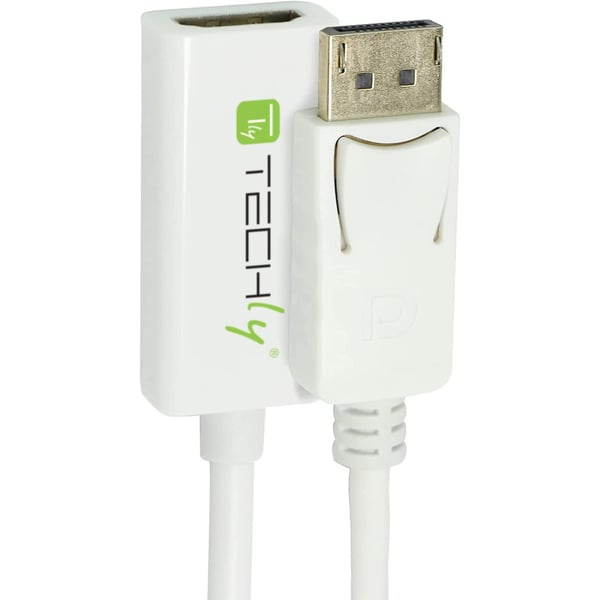 Techly 0.15m DisplayPort 1.2 - HDMI M/F 0,15 m Hvid