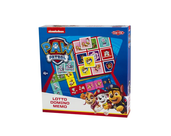 Tactic PAW Patrol 3-in-1 : Memo, Lotto, Domino Kortspil Matching