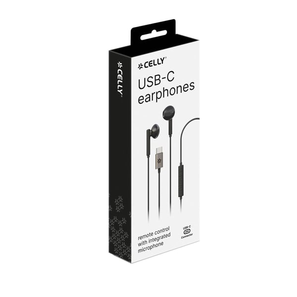 Celly UP1100TYPEC Kuulokkeet Langallinen In-ear Puhelut/Musiikki USB Type-C Musta