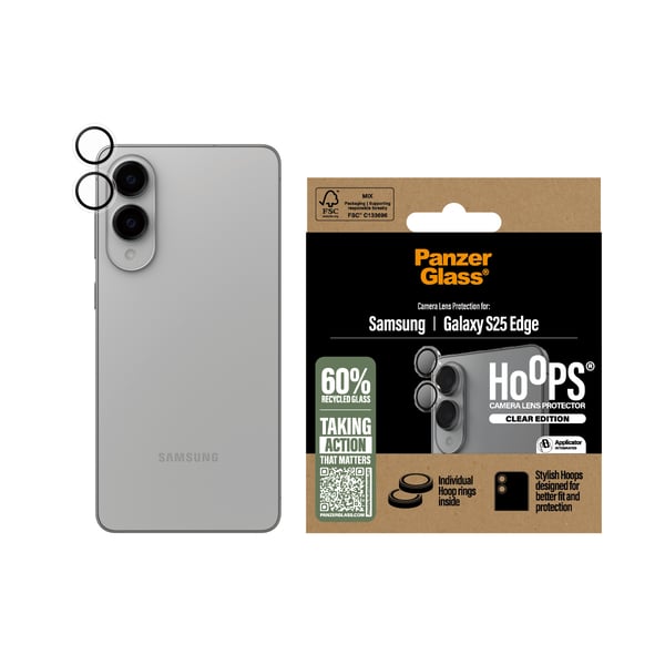 PanzerGlass ® Hoops® Camera Lens Protector Transparent Samsung S25 Edge Kirkas näytönsuoja 1 kpl