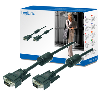 LogiLink CV0017 VGA-kaapeli 15 m VGA (D-Sub) Musta