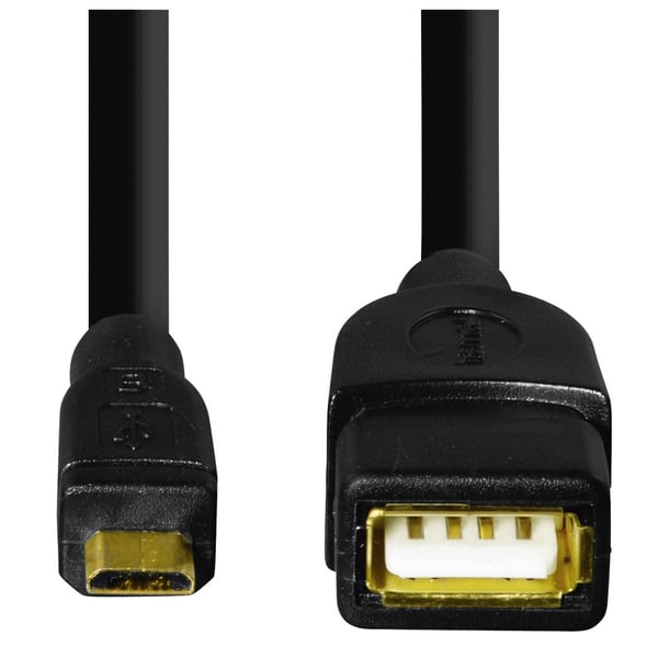Hama OTG USB-A - micro USB-B 15cm musta
