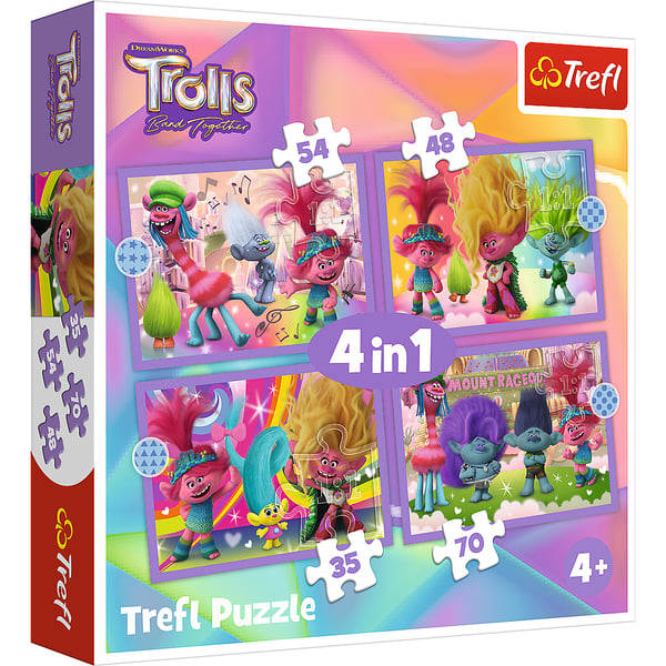 Trefl Trolls Adventures of colorful Puslespil 54 stk Tegnefilm