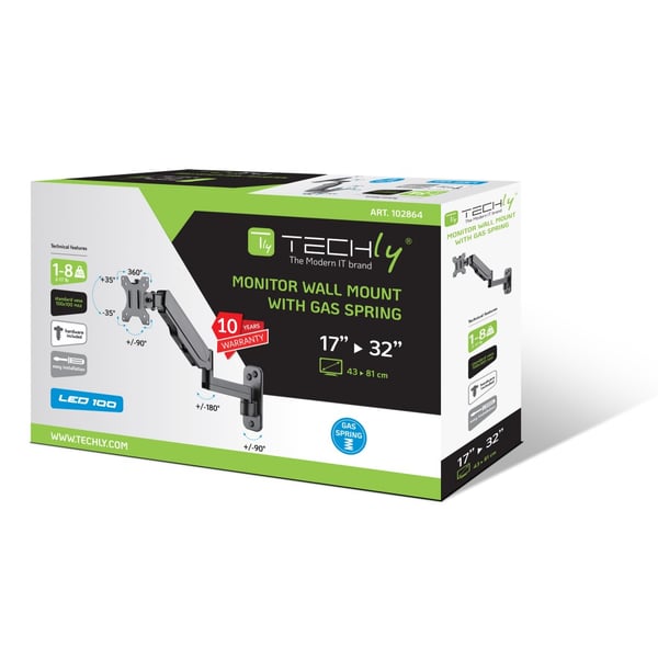 Techly ICA-LCD G112 TV-kiinnike 81,3 cm (32") Musta