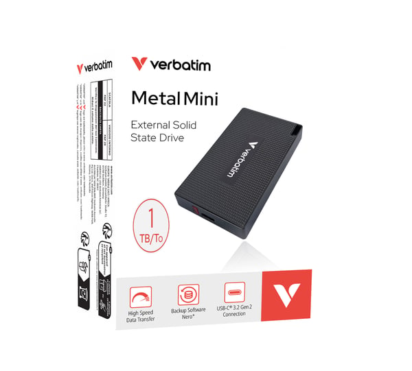 Verbatim 32031 extern SSD-hårddisk 1 TB USB Type-C USB 3.2 Gen 2x2 Grå