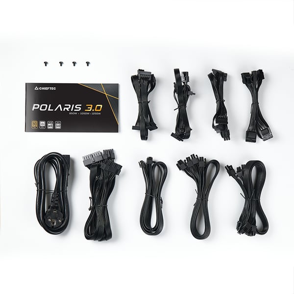 Chieftec Polaris 3.0 1250W enhed til strømforsyning 20+4 pin ATX ATX Sort