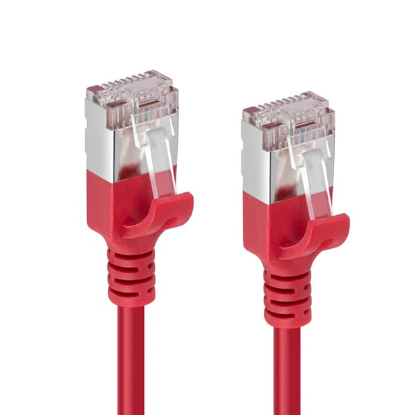 MicroConnect CAT6A U-FTP Slim, LSZH, 0,15m netværkskabel, rød