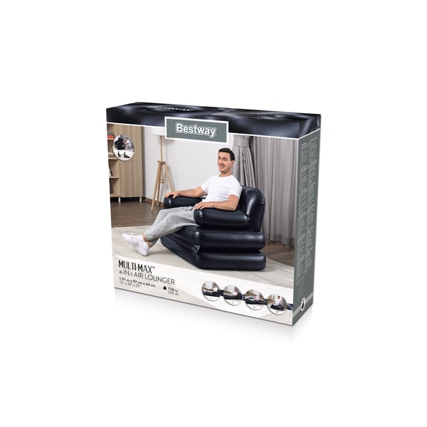 Bestway 75114 / 23 uppblåsbar solstol Svart