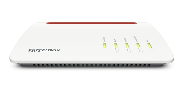 Box FRITZ! 7590 trådløs router Gigabit Ethernet Dual-band (2,4 GHz / 5 GHz) Grå, Rød, Hvid