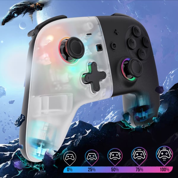Oniverse Onipad Sort, Hvid Bluetooth/USB Gamepad Analog/digital Android, Nintendo Switch, PC, iOS