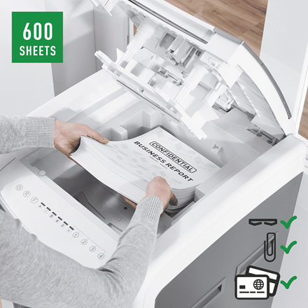 Leitz IQ Autofeed Office Pro 600 Automatisk Dokumentförstörare P4