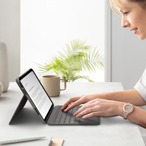 Logitech Folio Touch QWERTZ Tysk Smart Connector Grå