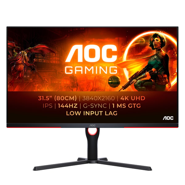 AOC G3 U32G3X/BK platta pc-skärmar 80 cm (31.5") 3840 x 2160 pixlar 4K Ultra HD LED Svart, Röd