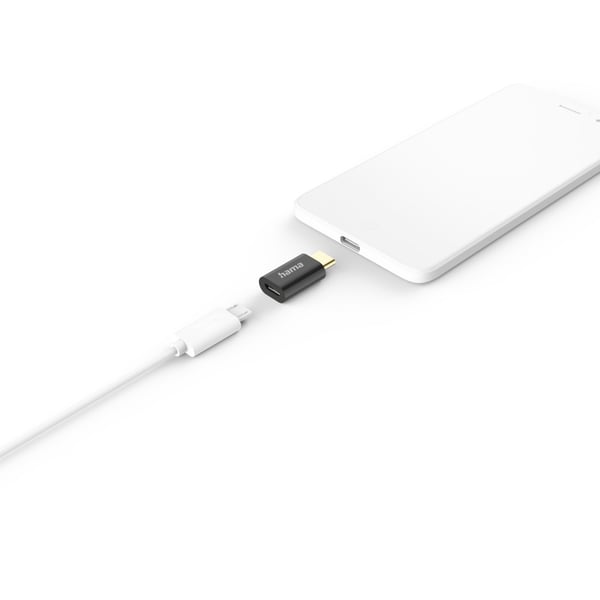 Hama 00201531 kabelomvandlare (hane/hona) Micro-USB B USB C Svart