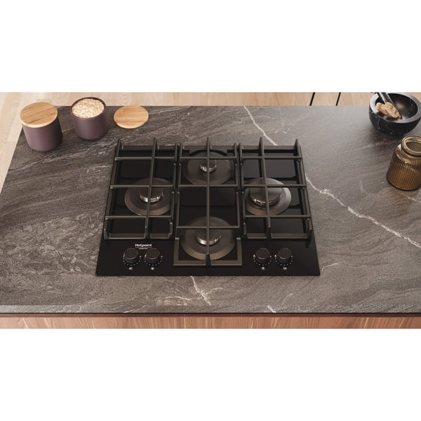 Hotpoint HAGS 61F/BK 1 Sort Indbygget 60 cm Gaskomfur 4 zone(s)