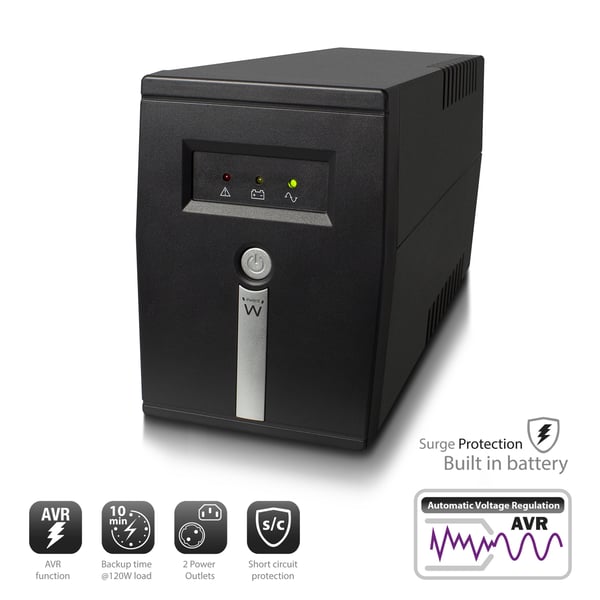 Ewent EW3946 UPS-virtalähde Linjainteraktiivinen 0,6 kVA 360 W 1 AC-pistorasia(a)