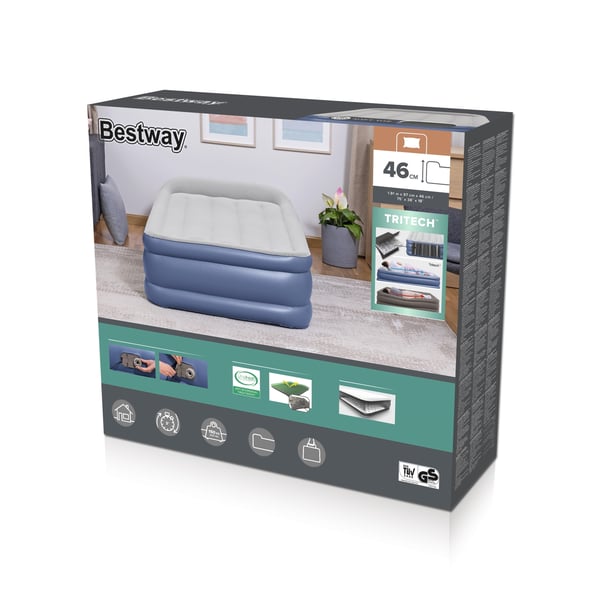 Bestway 67628 / 23 luftmadrass Enkelmadrass Blå, Vit Unisex Bestway 67628 / 23 luftmadrass Enkelmadrass Blå, Vit Unisex