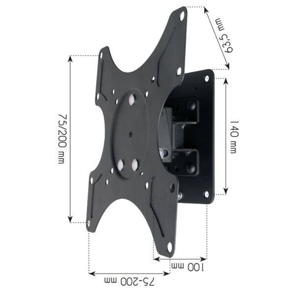 Techly ICA-LCD 2900B tv-beslag 94 cm (37") Sort