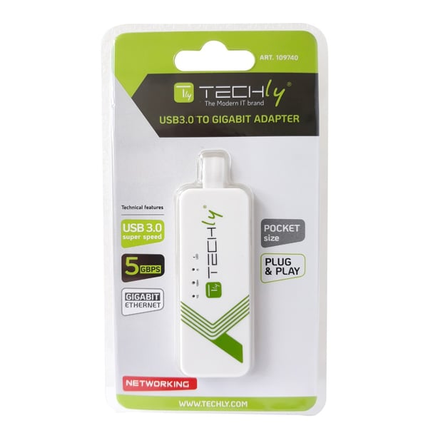 Techly IDATA USB-ETGIGA-3A nätverkskort Ethernet 5000 Mbit/s