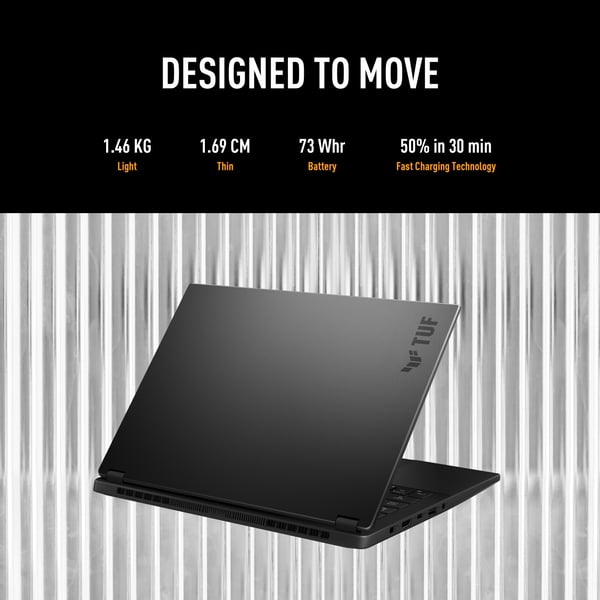 ASUS TUF Gaming A14 FA401KM-RG003W AMD Ryzen AI 7 350 Laptop 35,6 cm (14") 2.5K 16 GB LPDDR5x-SDRAM 1 TB SSD NVIDIA GeForce RTX 5060 Wi-Fi 6E (802.11ax) Windows 11 Home Grå QWERTY Hollandsk