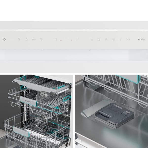 Hisense HS663A90WUK opvaskemaskine Fritstående 16 kuverter