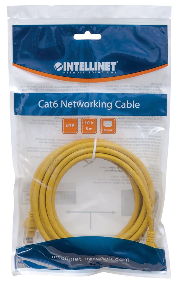 Intellinet 342377 verkkokaapeli Keltainen 3 m Cat6 U/UTP (UTP)