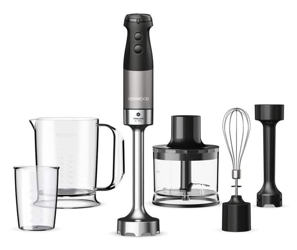 Kenwood Triblade XL Pro Upotettava sekoitin 1200 W Harmaa, Musta, Hopea
