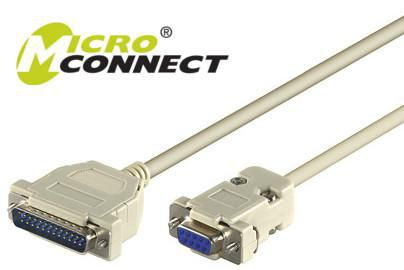 Microconnect IBM029 seriella kablar Grå 3 m DB-9 DB-25
