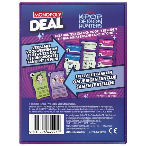 Hasbro Monopoly Deal KPop Demon Hunters