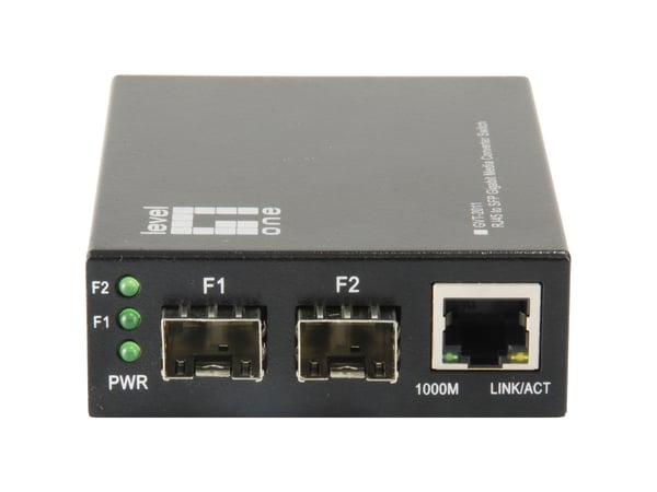 LevelOne GVT-2011 verkon mediamuunnin 1000 Mbit/s Harmaa