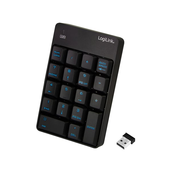 LogiLink ID0120 numerisk tastatur Universel RF trådløst Sort
