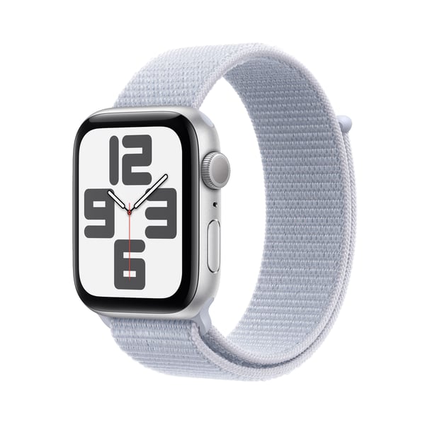 Apple Watch SE OLED 44 mm Digitaalinen 368 x 448 pikseliä Kosketusnäyttö Hopea Wi-Fi GPS (satelliitti)