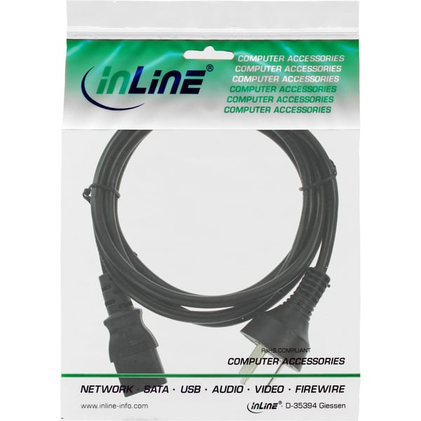 InLine 4043718101016 Sort 1,8 m AS3112 IEC C13