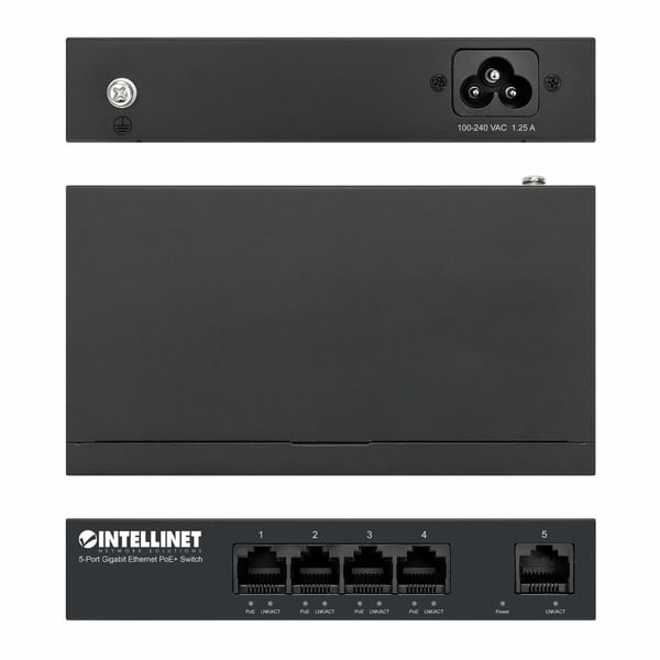 Intellinet 561792 nätverksswitchar Gigabit Ethernet (10/100/1000) Strömförsörjning via Ethernet (PoE) stöd Svart