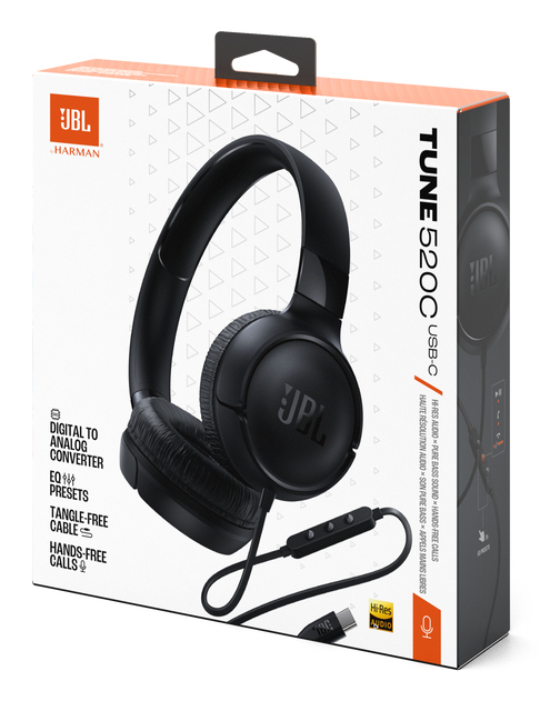 JBL Tune 520C USB-C Kuulokkeet Langallinen Pääpanta Puhelut/Musiikki USB Type-C Musta