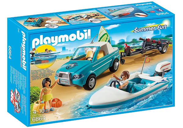 Playmobil Summer Fun Surfer Pickup with Speedboat