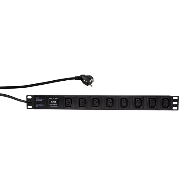LogiLink PDU8A01 tehonjakeluyksikkö 8 AC-pistorasia(a) 1U Musta
