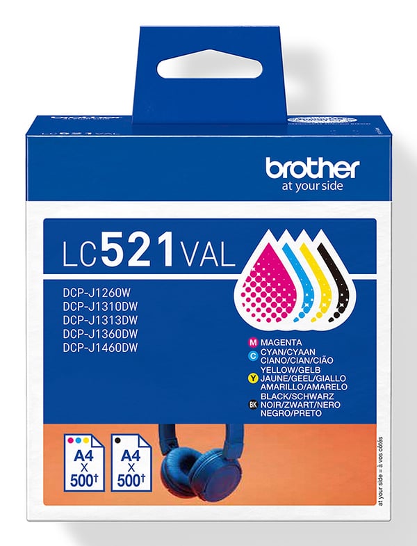 Brother LC521 Value Pack - 4-pak - Sort, Gul, Cyan, Magenta